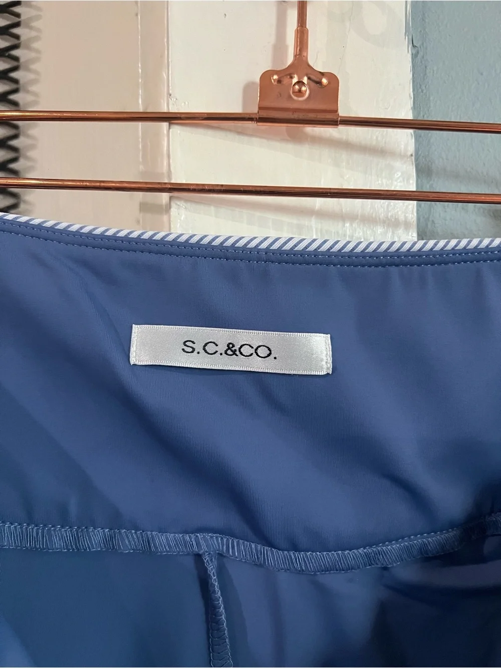 S.C.&Co. Striped-Trim Blue Swim Bottoms